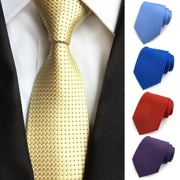 Eoperou Men Tie Exquisite All Match Accessory Gentleman Plaid Business Tie for Banquet