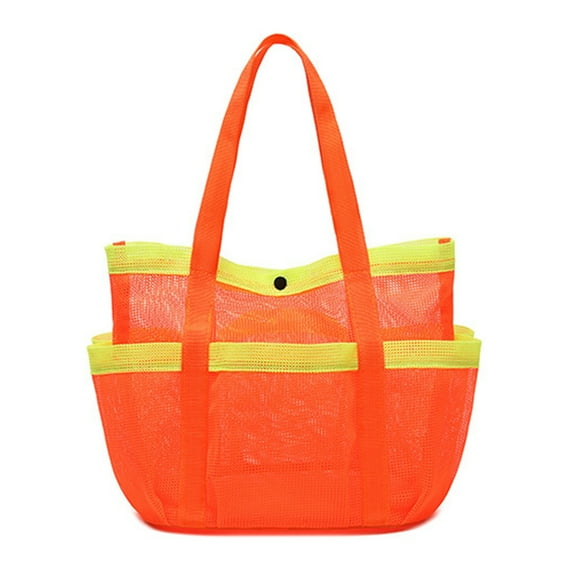Eoperou Mesh Beach Bag Mesh Shower Storage Bag Large Capacity Tote Beach Bag Toiletries Towels Organizer for Travel Gym Camping