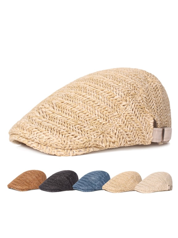 Newsboy Caps British Western Style Portable Good-looking Design Narrow Brim Men Hat for Daily Wear