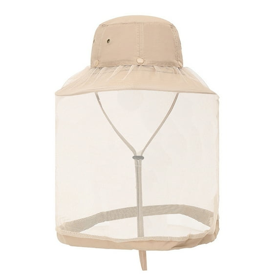 Eoperou Outdoor Fishing Head Net Hat Breathable Fine Mesh Flying Animal Protection Men Women Hiking Camping Climbing Face Netting Head Cover Hat