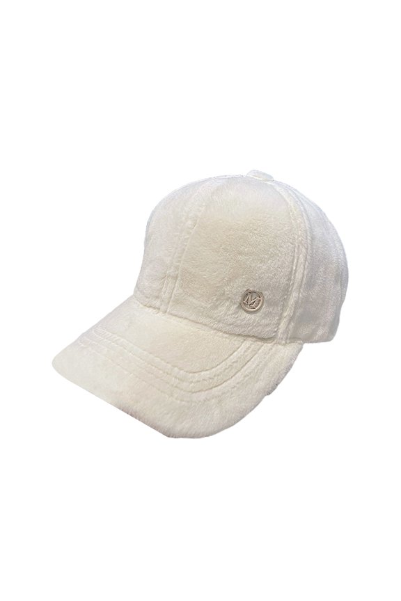 Peaked Cap Adjustable Fleece Solid Color Plush Long Brim Warm Washable Hip-hop Style Baseball Hat for Daily Wear