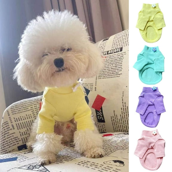 Eoperou Pet Clothes Flower Accessory Cosplay Two-leg Pet Puppy Cats Warm Long Sleeve Shirt for Small Dogs