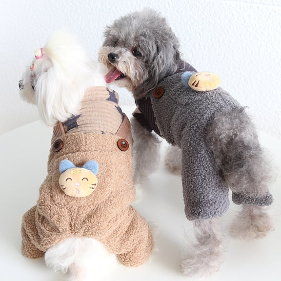 Eoperou Pet Clothes Skin-friendly Wear Resistant Fabric Lovely Pet Dog Winter Warm Rompers for Puppy Shop