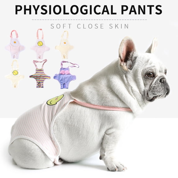 Eoperou Pet Sanitary Pants Soft Touch Breathable Adjustable Puppy Dog Menstrual Period Pants for Female Dogs
