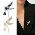 thumbnail image 1 of Eoperou Rhinestone Dragonfly Brooch Dazzling Alloy Lapel Pin Anti-exposure Coat Suit Clothing Accessories for Women, 1 of 8