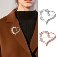 thumbnail image 1 of Eoperou Shining Rhinestones Faux Pearls Brooch Pin Exquisite Decorative Flower Hollow Heart Shape Pin Costume Accessories, 1 of 7