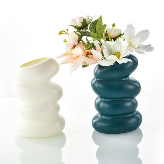 Eoperou Spiral Flower Vase - Modern Heavy Duty Plastic Flower Arrangement, Floral Plants Holder Container Home Office Centerpiece