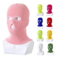 thumbnail image 1 of Eoperou Stretchy Knitted Hat Three-hole Stay Warm Solid Color Comfortable to Wear Wind-Proof Hooded Hat Winter Outdoor Supplies, 1 of 8