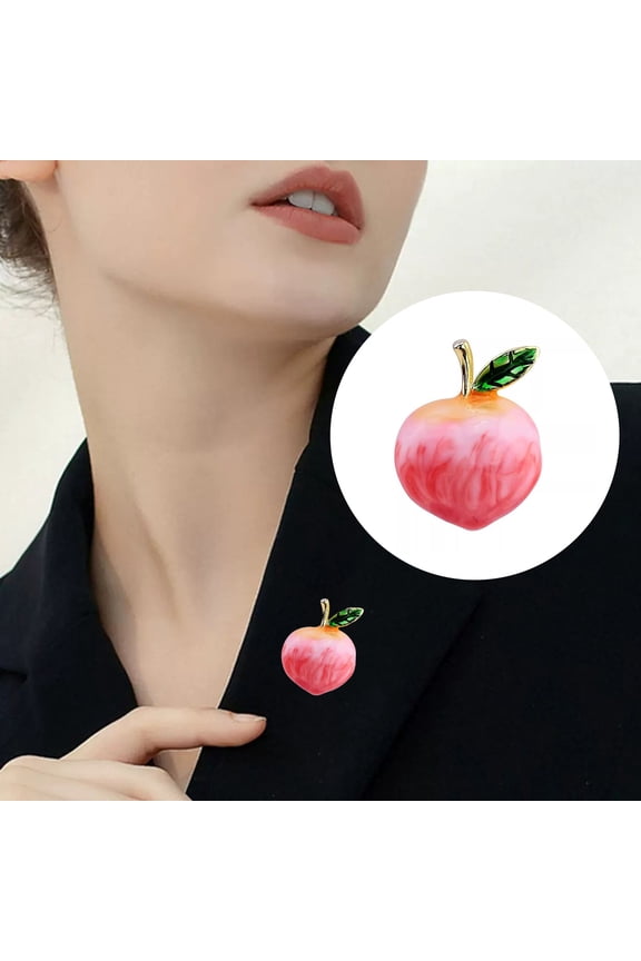 Stylish Peach Brooch Fashionable Anti-Glare Lapel Pin Anti-oxidation Jewelry Rust-proof Brooch for Sweaters Accessories