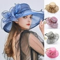 thumbnail image 1 of Eoperou Summer Beach Hat Floral Organza Portable Thin Elegant Sun Cap for Travel, 1 of 8