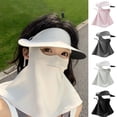 thumbnail image 1 of Eoperou Summer Sun Hat with Face Guard Foldable Beach Hat Solid Color Ice Silk Sun Breathable Quick Drying Hat, 1 of 7