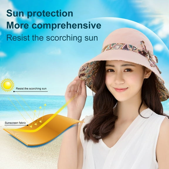 Eoperou Sun Hat Double-sided Wearable Anti-Ultraviolet Breathable Summer Outdoor Fashion Ladies Big Brimmed Hat for Travel