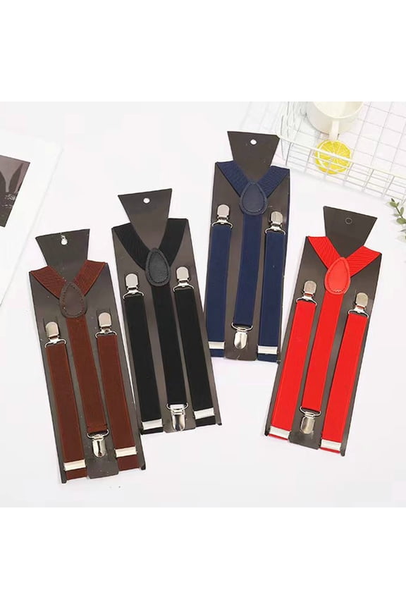 Unisex Elastic Strap Suspenders Y-Back Braces Solid Color Anti-break Wedding Suit Adjustable Strap Party Daily Accessory