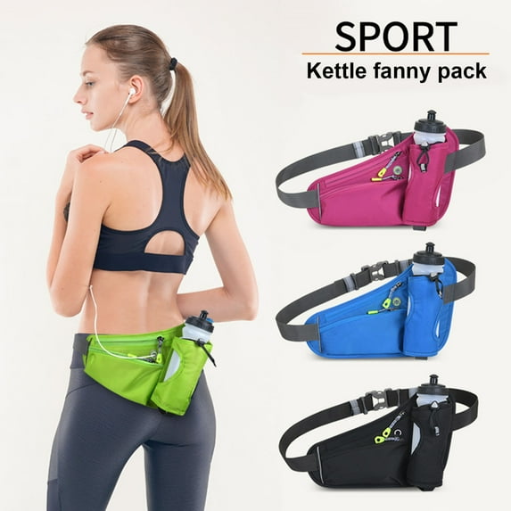 Eoperou Waterproof Running Waist Bag: Outdoor Sports Fanny Pack Bumbag with Water Bottle Adjustable Waist Bag for Sports