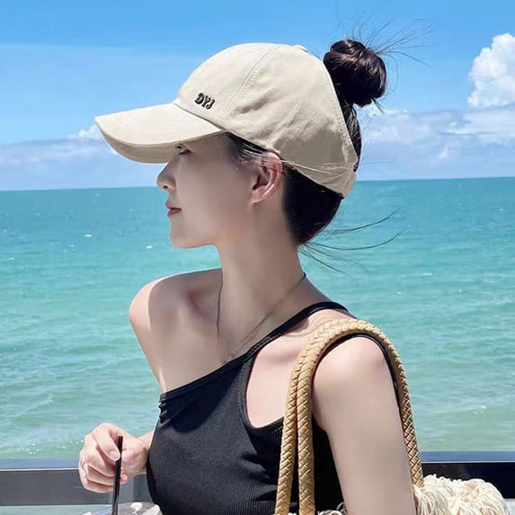 Eoperou Women Baseball Hat Solid Color Camouflage Print Sun Hat Breathable Mesh Splicing Anti-UV Outdoor Casual Hat