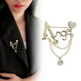 thumbnail image 1 of Eoperou Women Brooch Rhinestone Decor Angel Stainless Chain Anti-slip Wear-resistant Coat Collar Hat Scarf Decoration Clothes Pin Garment Jewelry, 1 of 7