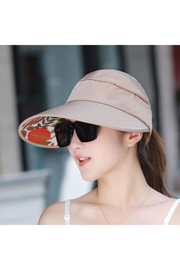 Women Cap Leaf Print Sun Protection Lightweight Good-looking Women Sun Hat for Running