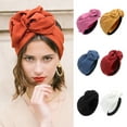 thumbnail image 1 of Eoperou Women Cross Headscarf Solid Color Bow-knot Bandana Soft Breathable Turban Hat Retro Style Headwrap for Short Hair Long Hair Ladies Fashion Accessories, 1 of 1