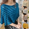 thumbnail image 1 of Eoperou Women Shawl Hollow Out Sun Protection Summer Cut-out Anti Sun Shirt Fake Collar for Beach, 1 of 8