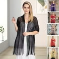 thumbnail image 1 of Eoperou Women Shawl See-through Hollow Out Solid Color Long Tassel Wide Decoration Thin Shirt Dress Matching Party Shawl Clothes Accessory, 1 of 8