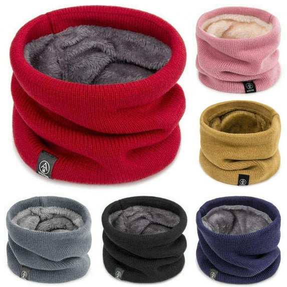 Eoperou Women Winter Scarf Plush Soft Solid Color Unisex Elastic Neck Protection Regular Fit Washable Camping Women Men Ring Scarf for Travel