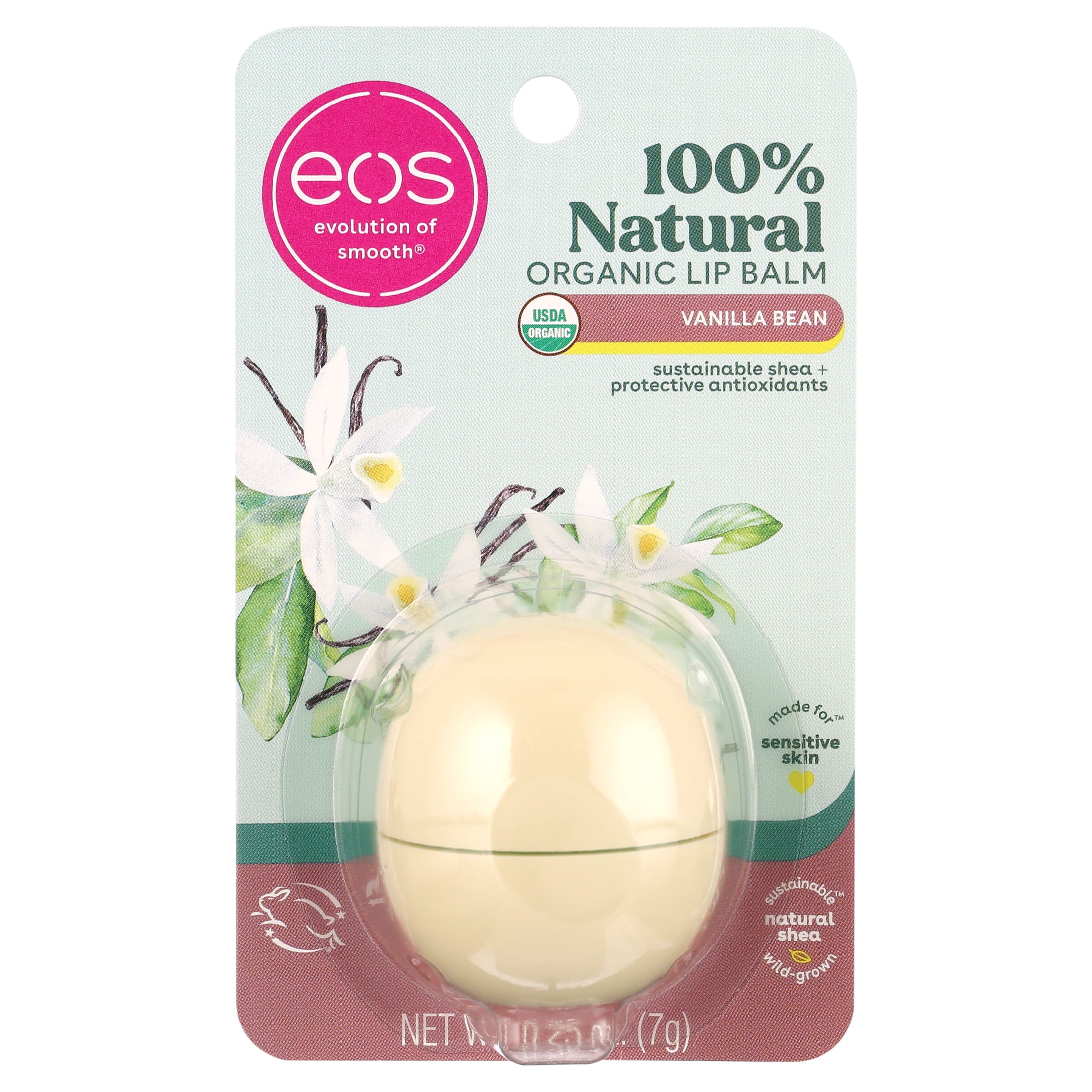 Eos 100% Natural & Organic Lip Balm Sphere - Vanilla | 0.25 oz/1pk