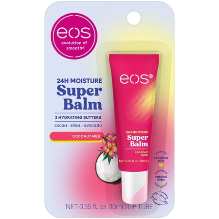 Eos 24H Moisture Super Balm- Coconut Milk, Lip Sleeping Mask, 0.35 fl oz (1 Pack)