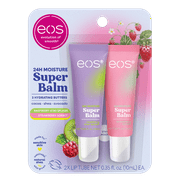 بلسم EOS 24H Moisture Super Balm - شربات الفراولة والتوت الكيوي سبلاش، 0.35 أونصة، عبوتان