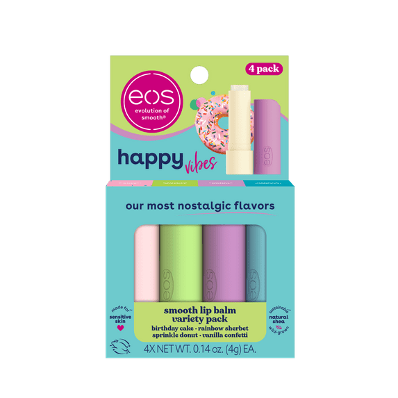 Eos Happy Vibes Lip Balm Gift Set- 0.14 oz, Pack of 4