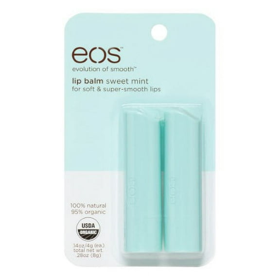eos Organic Lip Balm Stick, Sweet Mint, 2 Ct (14 pack)