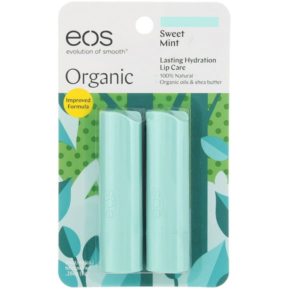 eos Organic Lip Balm Stick, Sweet Mint, 2 Ct (18 pack)