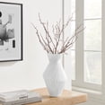 thumbnail image 1 of Eos Minimal White Contemporary Ribbed Angular Glass Tabletop Vase, 1 of 7