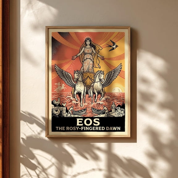 Eos Poster, Greek Mythology Wall Art, Goddess Print, Ancient Decor, Poster Only