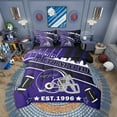 thumbnail image 1 of Eosebridal Football 7 Pieces Comforter Sets Queen Size Baltimore Bedding Set for All Season Gifts for Football Fans Football City Bed in a Bag with Comforter,Sheets, 1 of 5