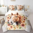 thumbnail image 1 of Eosebridal Horse Comforter Set 7 Pieces Twin Size,Floral Flower Bedding Set,Farm Farmhouse Bed in a Bag,Comforter + Sheets + Pillowcases + Cushion Covers, 1 of 5
