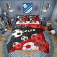 thumbnail image 1 of Eosebridal Soccer Comforter Set King Size 7 Pieces Football Games Red Bedding Set Sports Theme Bed in a Bag with Comforter,Sheets, 1 of 5