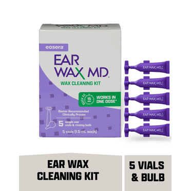 Eosera EAR WAX MD Wax Cleaning Kit, 5 Single Use Vials