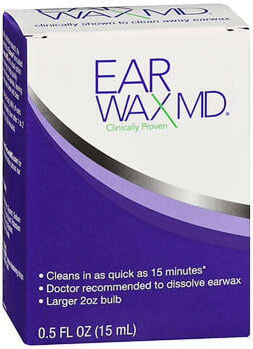 Eosera EARWAX MD Earwax Cleaning Kit with Rinsing Bulb, 15 mL Ear Drops