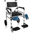 thumbnail image 1 of Eosprim Rolling Shower Chair with Handles Arms, Bedside Commode Chair with Wheel, Wheelchair for Elderly Disable,Heavy Duty Raised Toilet Seat Riser for Adults, 1 of 8