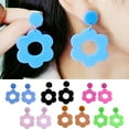 Eosunjian 1 Pair Cute Hollow Flower Dangle Earrings Vintage Acrylic