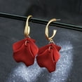 thumbnail image 1 of Eosunjian 1 Pair Pendant Earrings Sweet Exquisite Piercing Rose Petal Hoop Earrings for Daily Life Blue, 1 of 13