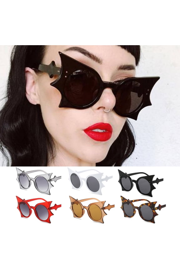1 Pair Unisex Retro Bat Shape Sunglasses Women Men Punk Eyewear Hip Hop Style Funny Sun Glasses Fashion Accessories