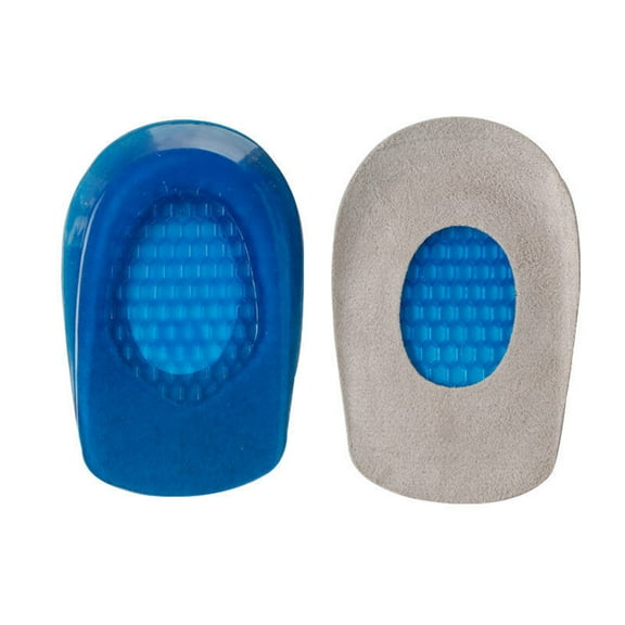 Eosunjian 1Pair Heel Insoles Shock Absorption Wraparound Protection Rubber Shoe Inserts for Plantar Support (Men)