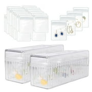 EOSUNJIAN 20 Pcs Transparent Jewelry Storage Bags Dustproof Moisture-proof Antioxidation Waterproof Earrings Rings Necklace Storage Pouches with Storage Box Style A