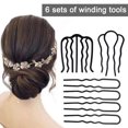 thumbnail image 1 of Eosunjian 3/4/6Pcs Hair Stick Wave Shape Flower Hair Clips Metal Spring Strong Inner Teeth Hairpin Headwear Hair Decoration, 1 of 13
