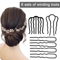 Eosunjian 3/4/6Pcs Hair Stick Wave Shape Flower Hair Clips Metal Spring Strong Inner Teeth Hairpin Headwear Hair Decoration