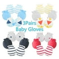 thumbnail image 1 of Eosunjian 3Pairs/Set Breathable Adjustable Newborn Baby Cotton Mittens Anti Scratch Gloves, 1 of 13
