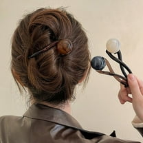 Eosunjian 3Pcs Banana Clip Set Beads Decor French Style Hair Clips Women Non-Slip Twist Ponytail Buckle Clips Hair Accessories Mix Color