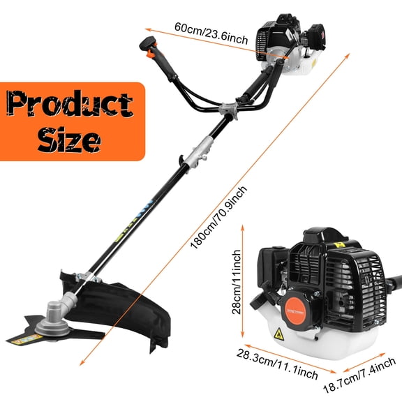 Eosunjian 52CC Gas Weed Eater Grass Trimmer/Edger/Brush Cutter,Powerful Engine 7000 RPM,Black