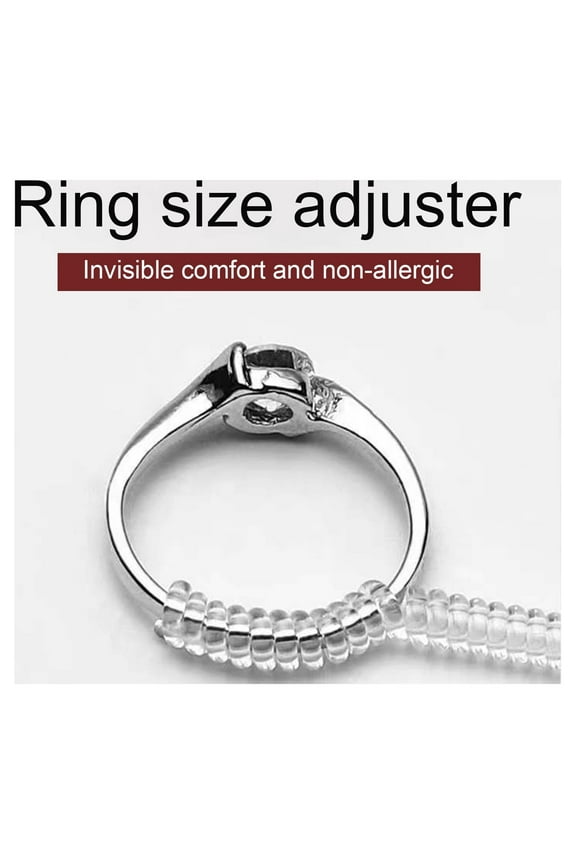 5Pcs/Set Ring Size Adjuster Invisible Soft Texture Comfortable Wearing Jewelry Guard Spiral Silicone Tightener for Loose Rings